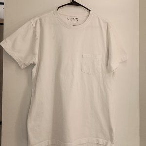 American Giant Medium White Heavyweight Pocket Tee